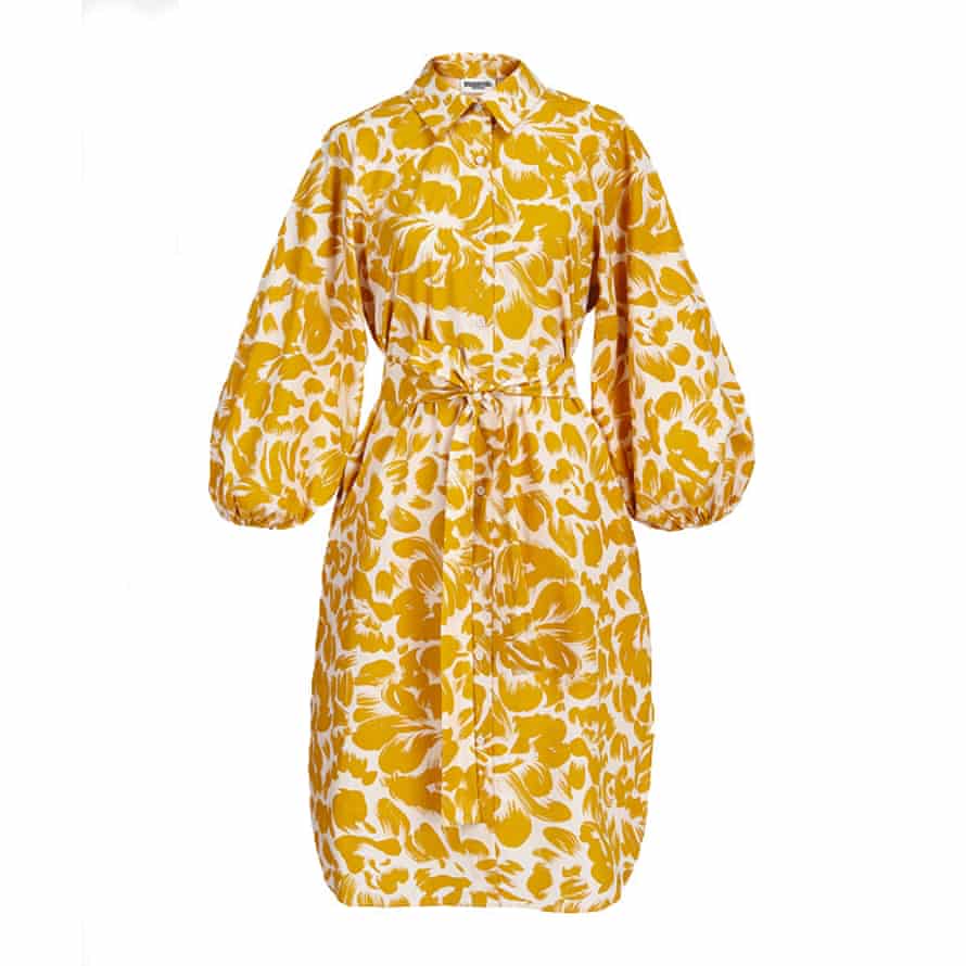 Floral print mini in yellow and ochre