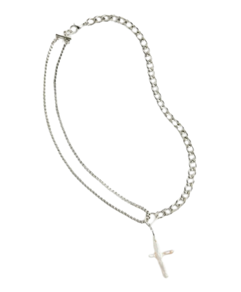 UO Pete Pearl Cross Necklace