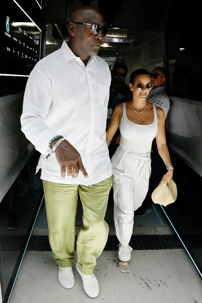 Michael Jordan, Yvette Prieto, Miami, Miami Grand Prix, pumps, white pumps, mesh pumps, Bottega Veneta