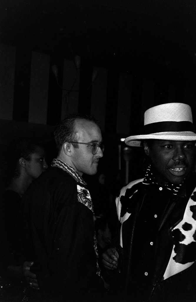 Artist Keith Haring and musician Nile Rodgers attend the 