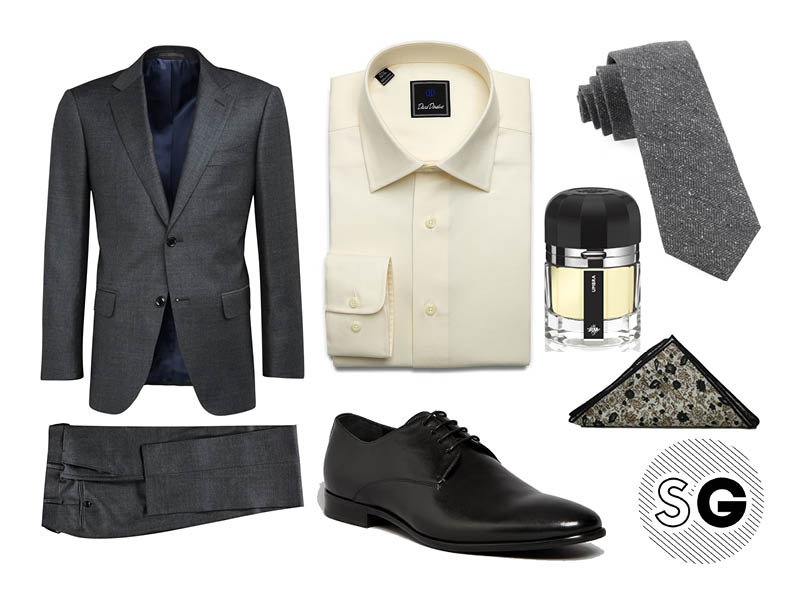 charcoal suit outfit, grey suit outfit, gray suit outfit