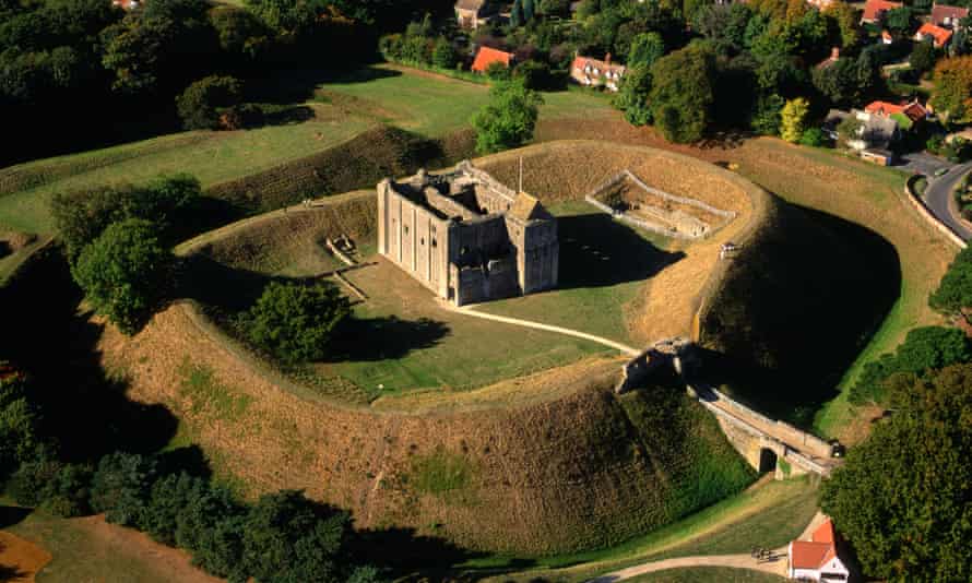 An aerial view of Castle Rising