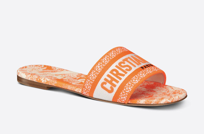 christian dior dway orange sandal slides