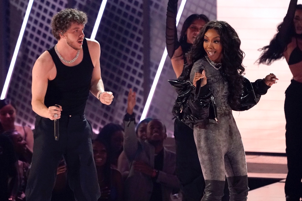 Brandy Performs With Jack Harlow at BET Awards in Jumpsuit & Boots