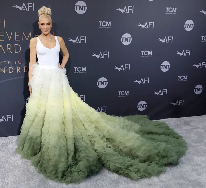 Gwen Stefani Wore Nicole + Felicia To The AFI Life Achievement Award Gala
