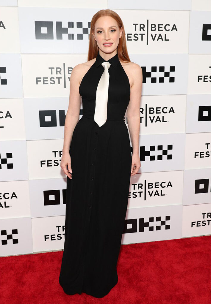 Jessica Chastain Wore Ralph Lauren Collection To 'The Forgiven' Tribeca Film Festival Premiere 