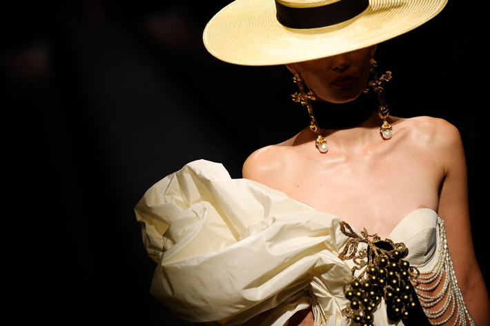 Schiaparelli during the Women's Haute Couture Fall - Winter 2023 show at the Fashion Week in Paris on July 4, 2022. (Photo by JULIEN DE ROSA/AFP via Getty Images)