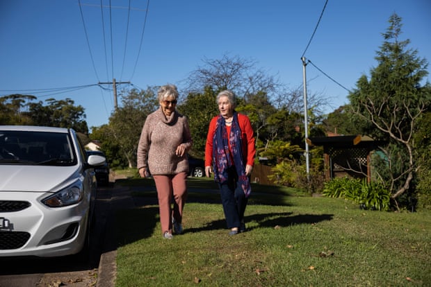 Sylvia Fitzgerald and Margaret take an afternoon walk in Charlestown, NSW.