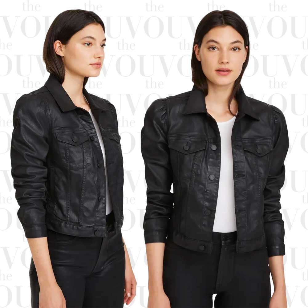 7 FOR ALL MANKIND Puff Sleeve vegan leather Jacket