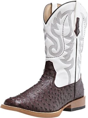 Roper Men's Ostrich Print Square Toe Cowboy Boot