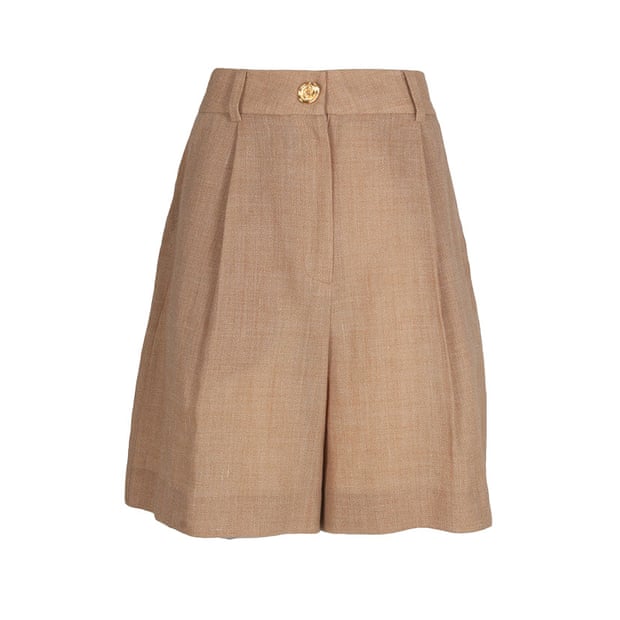 Longline linen shorts