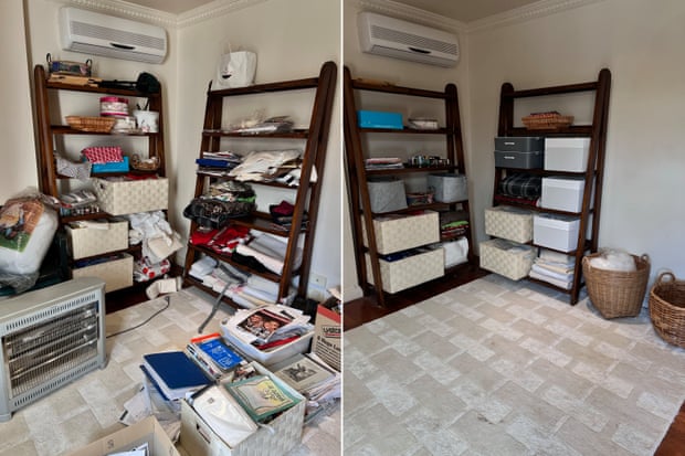 Before and after: a room organised by Sarah Shanahan.