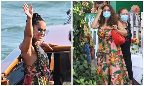Alicia Keys and Salma Hakey both spotted wearing a floral dress by FARM Rio.