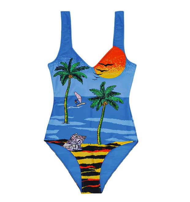 Print swimsuit made with recycled polyamide £145, ganni.com