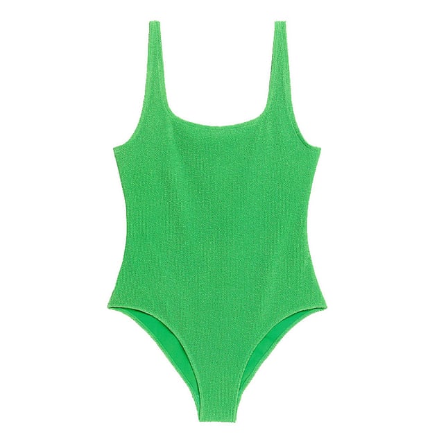 Green swimsuit made with recycled polyester £55, arket.com