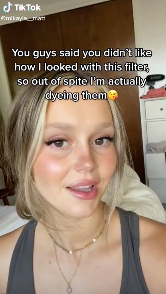 TikToker dyes eyebrows despite fans telling her it looks bad