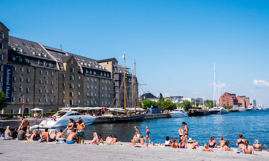 Heatwave, Sunbathing and Swimming in front of Royal Danish Playhouse