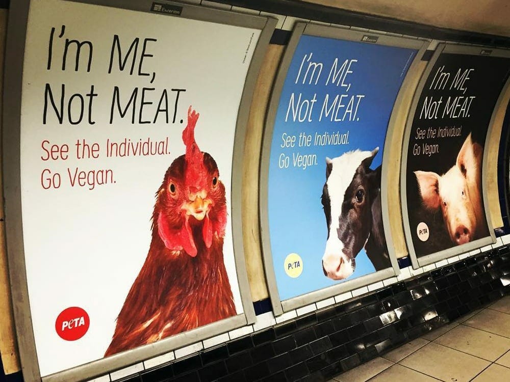 veganism adverts in London underground