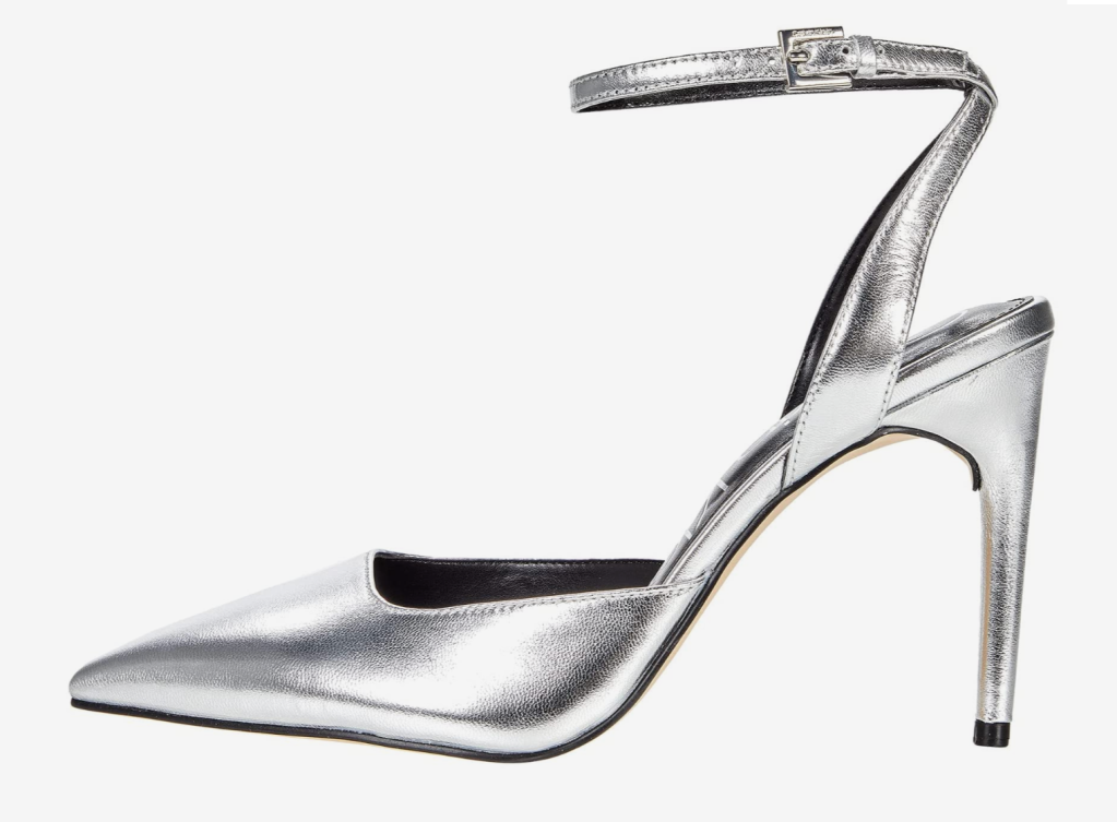 silver heels, pumps, calvin klein