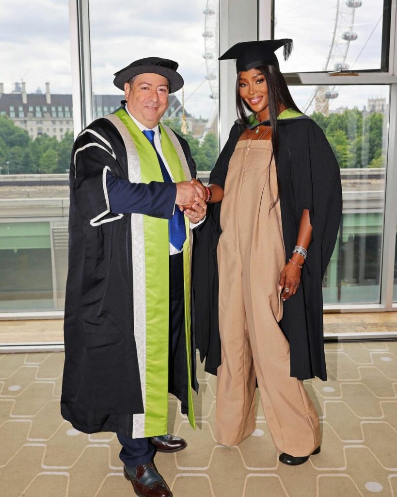 Naomi Campbell Received An Honorary PHD In Burberry 