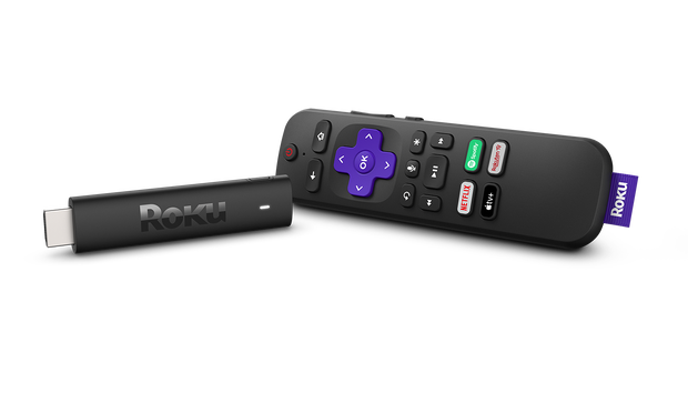 Roku Streaming Stick 4K and remote.