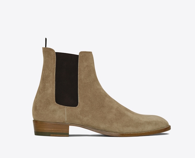 saint laurent wyatt suede chelsea boots