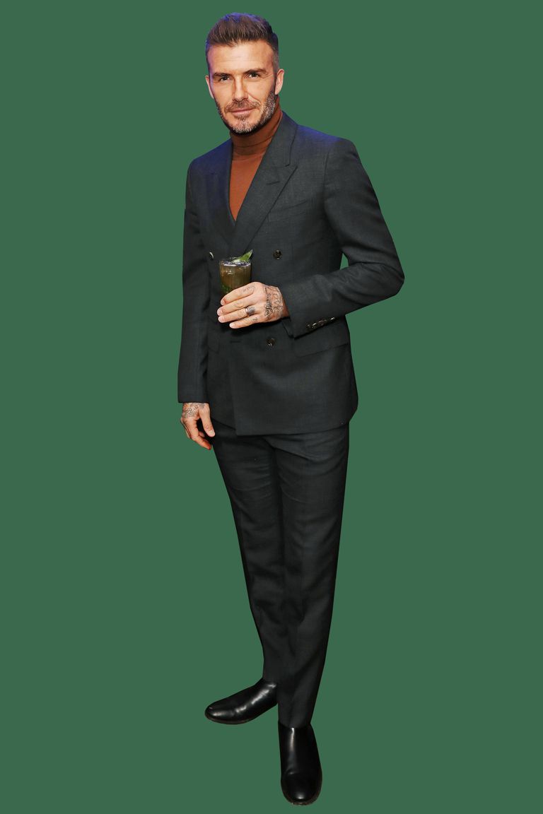 david beckham turtleneck with a suit