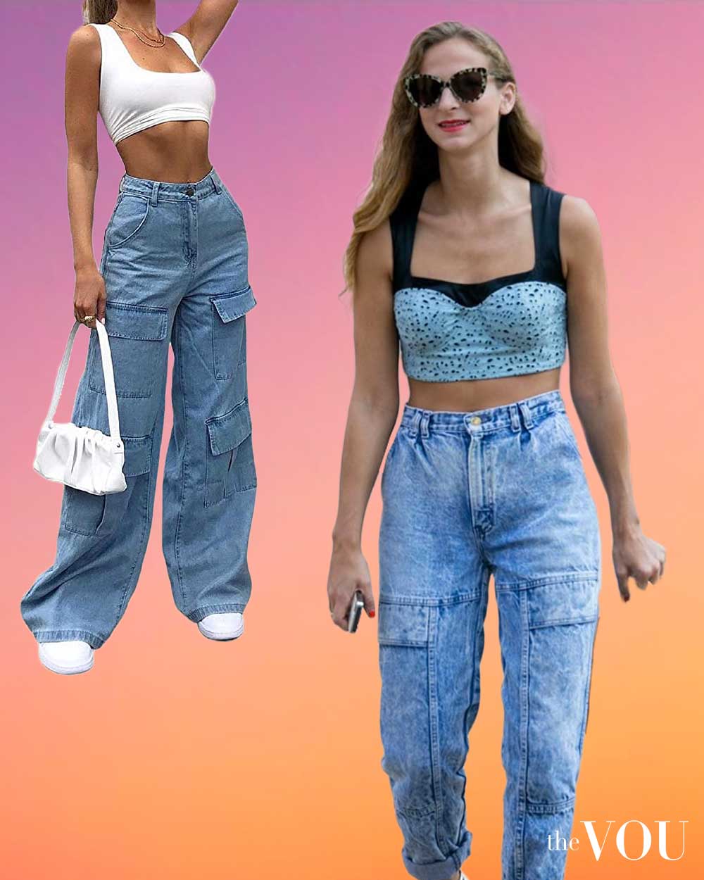 Bra Top & Indie Style Baggy Jeans
