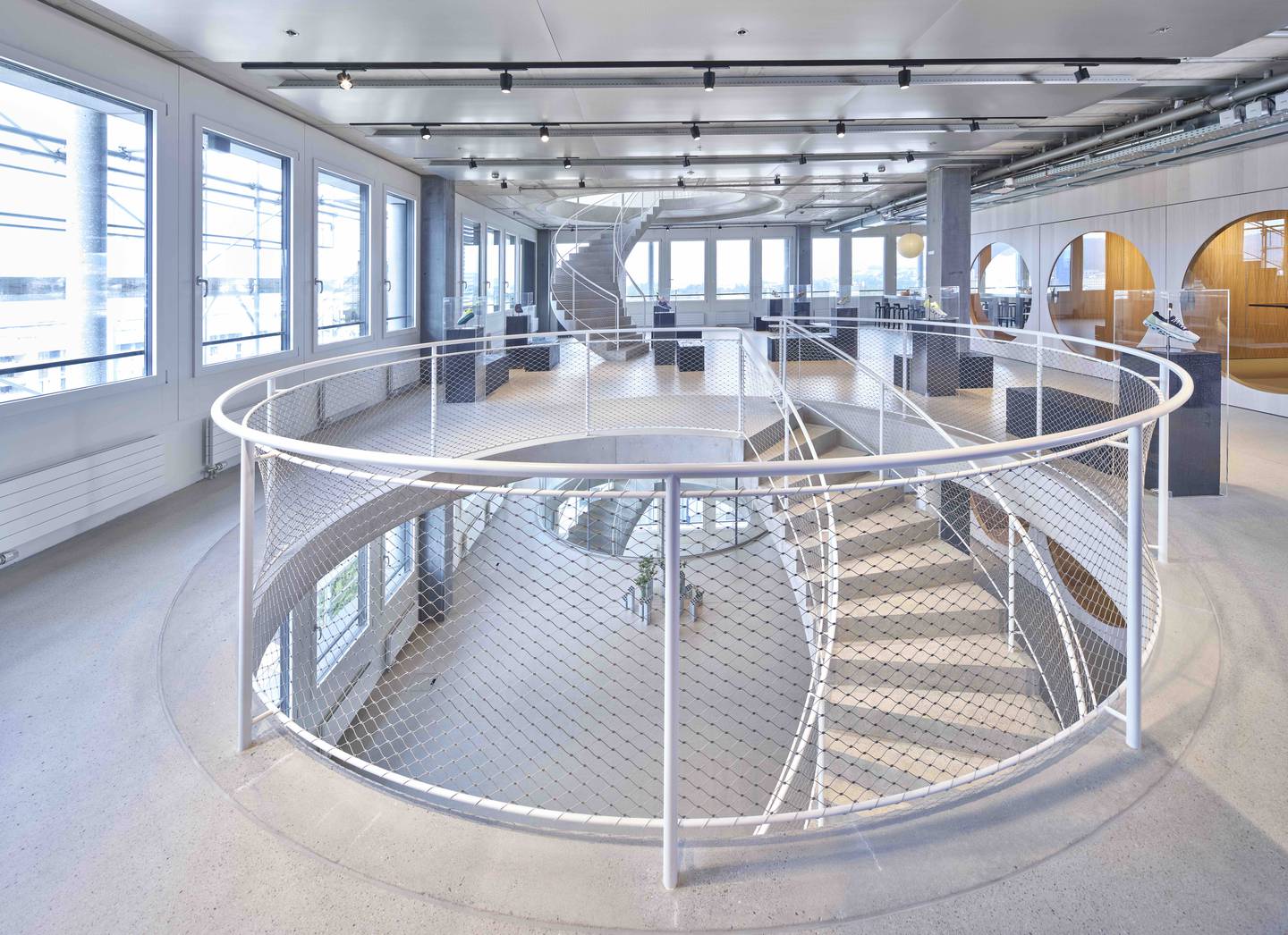 On, the running shoe brand based in Zurich, Switzerland, opened its new 17-floor office space this year outfitted with a central stairway dubbed "The Trail."