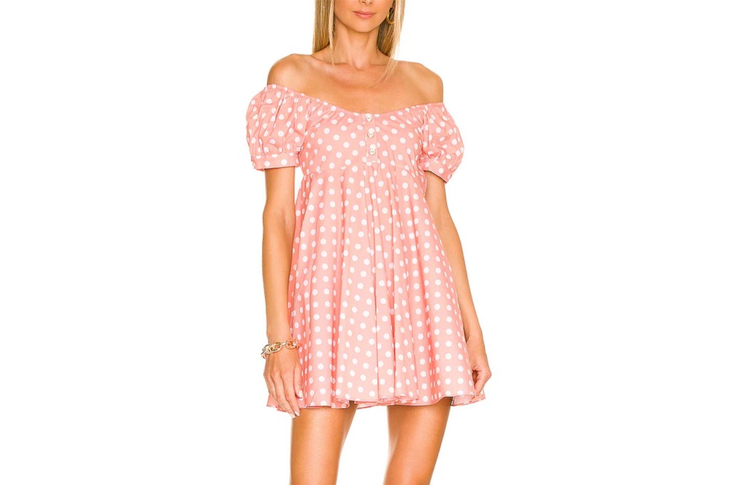 Pink polka dot dress