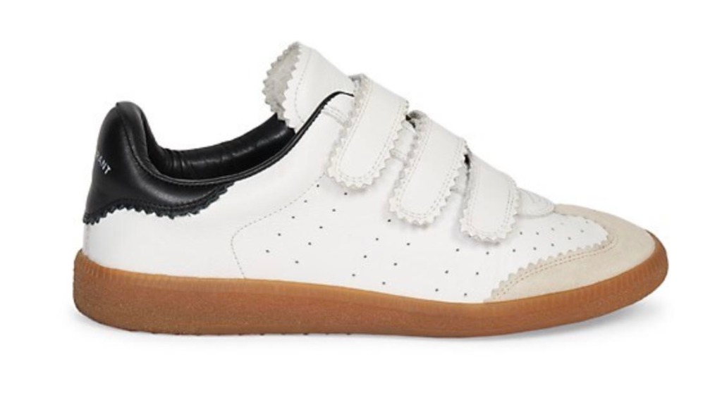 isabel marant Beth Grip-Tape white velcro sneakers