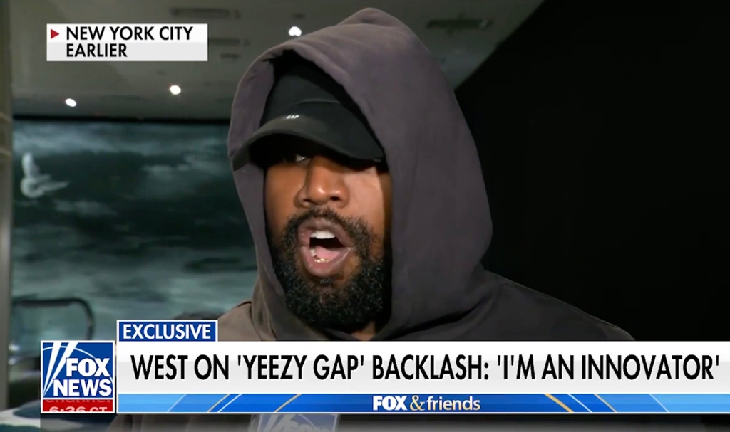 Kanye defending showing his Gap collab collection in garbage bags