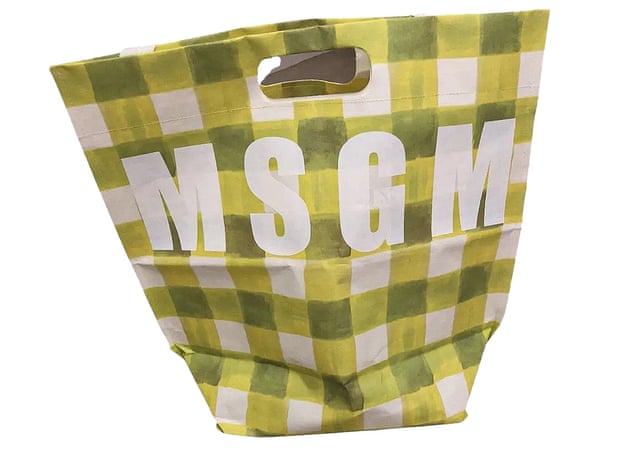 Green check MSGM bag