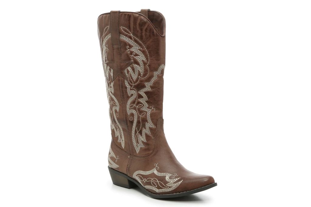 brown western boots