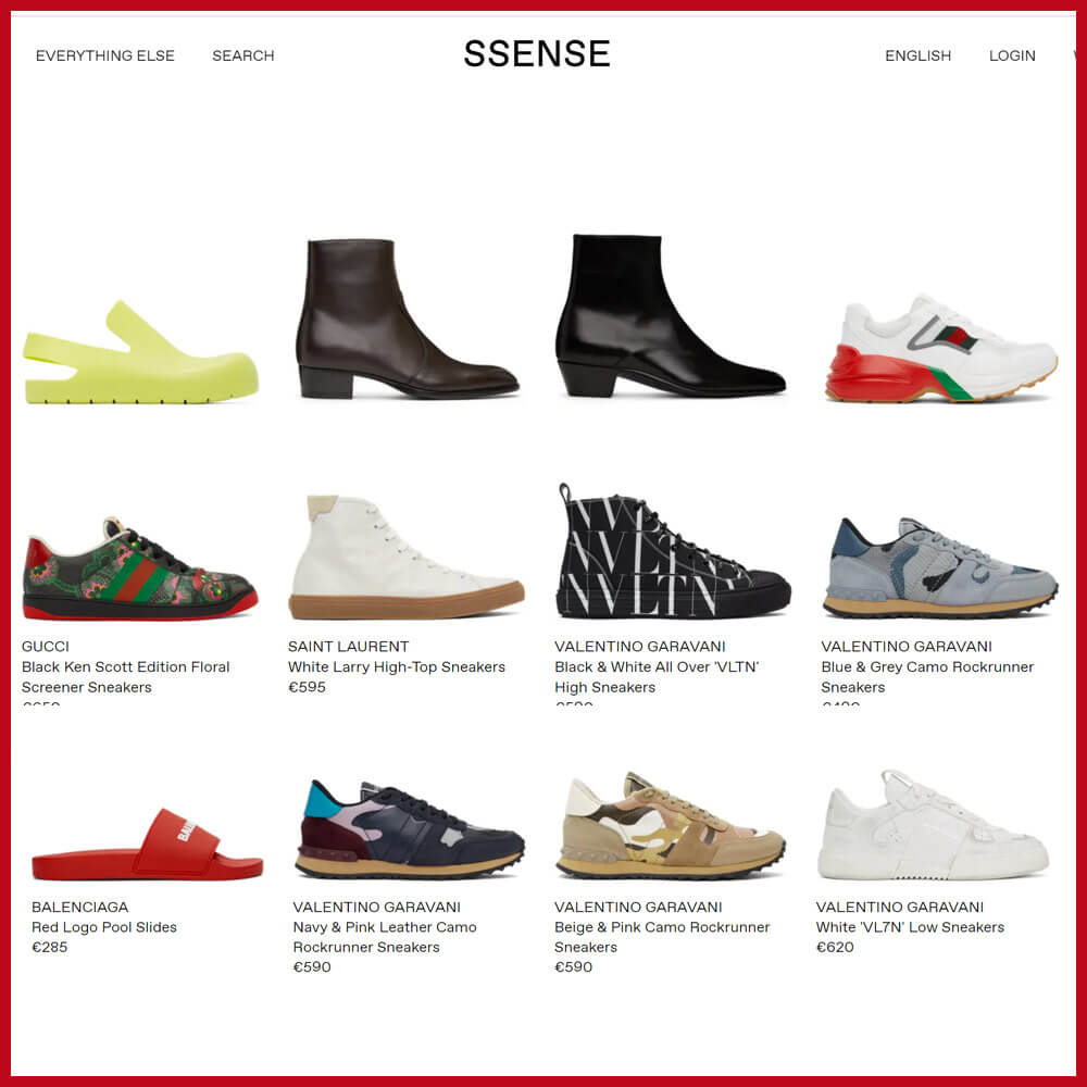SSENSE sneaker website