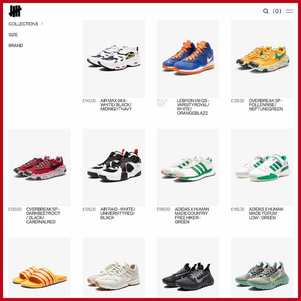 UNDEFEATED sneaker website