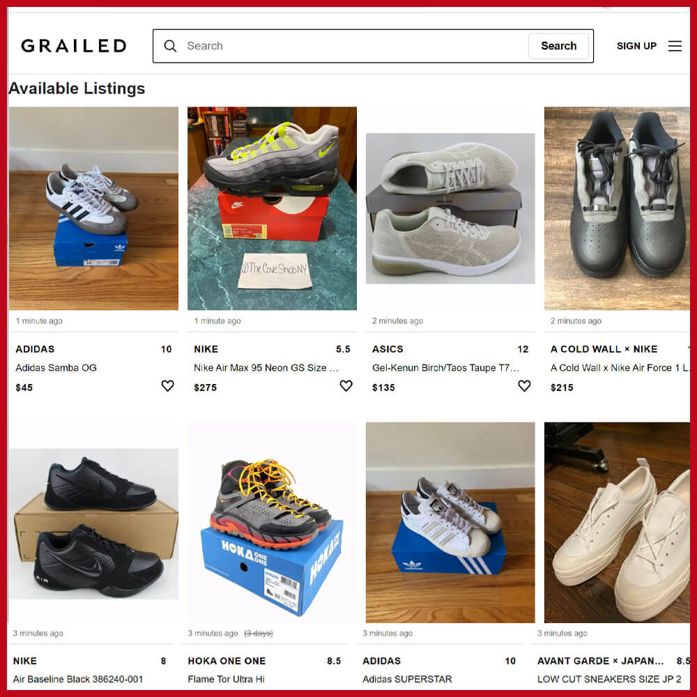 GRAILED sneaker online store