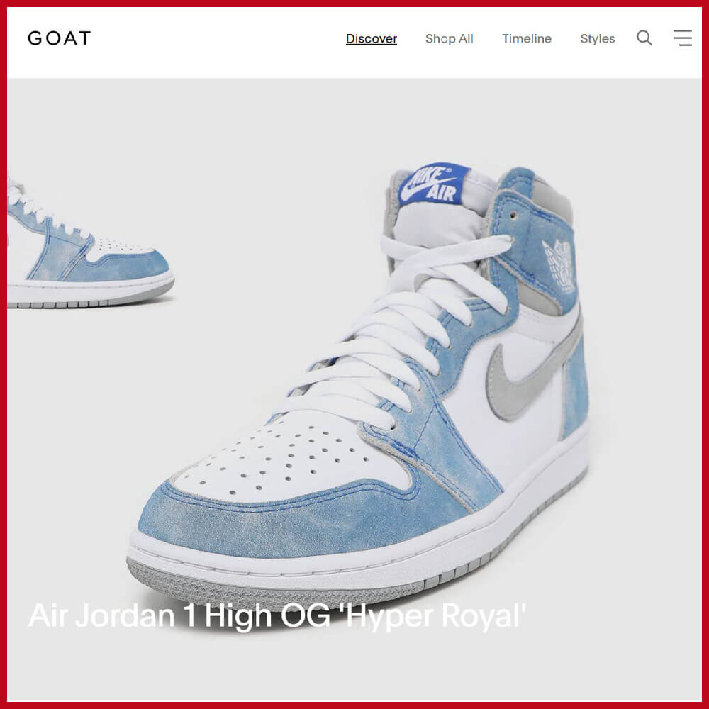 GOAT sneaker online store to shop and sell
