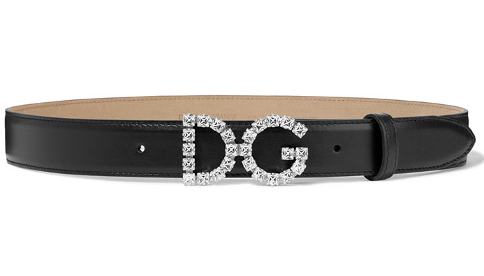Best Designer Belts for Women: Dolce & Gabbana Crystal Logo Leather Belt