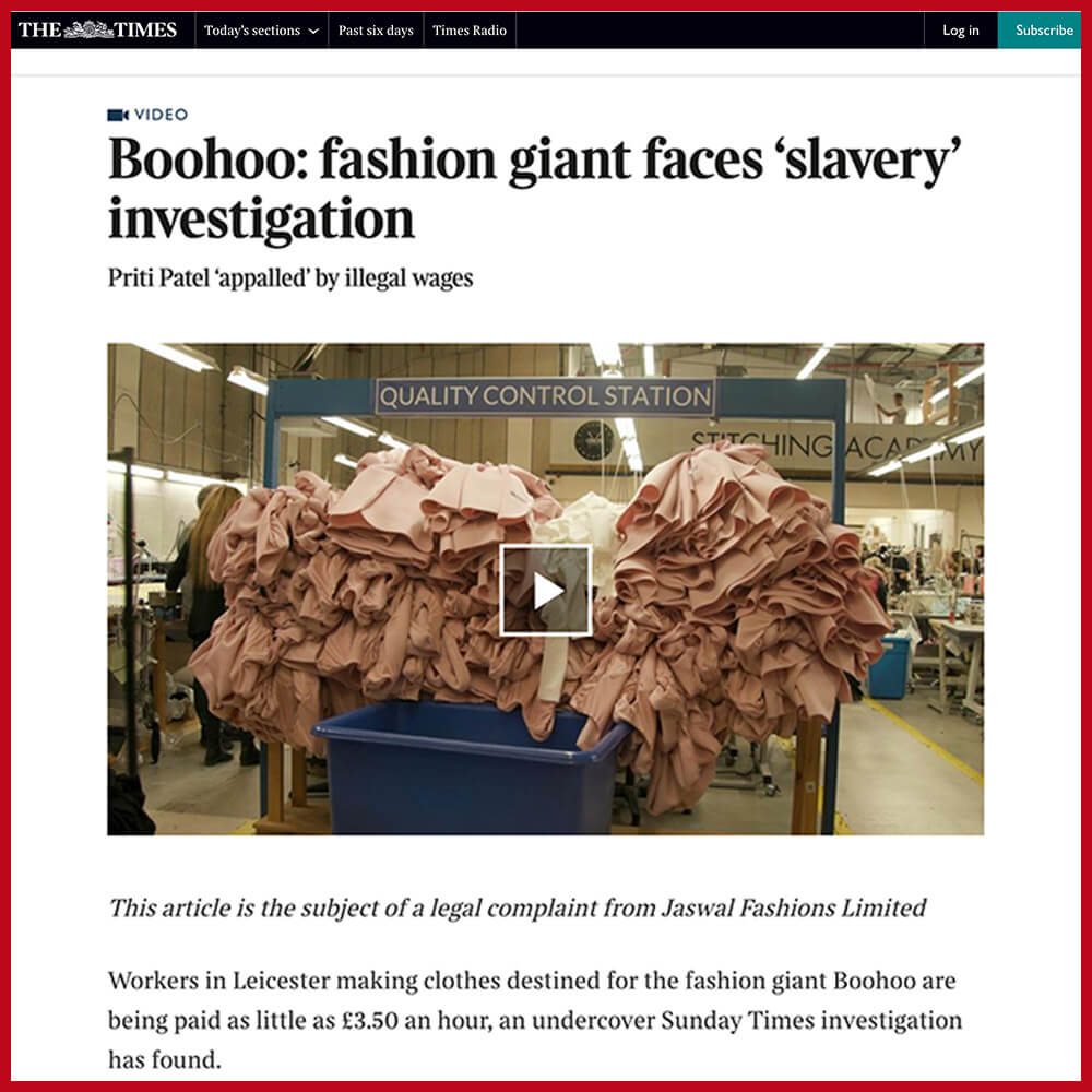 Modern slavery - fast fashion giant Boohoo is investigated by the NCA