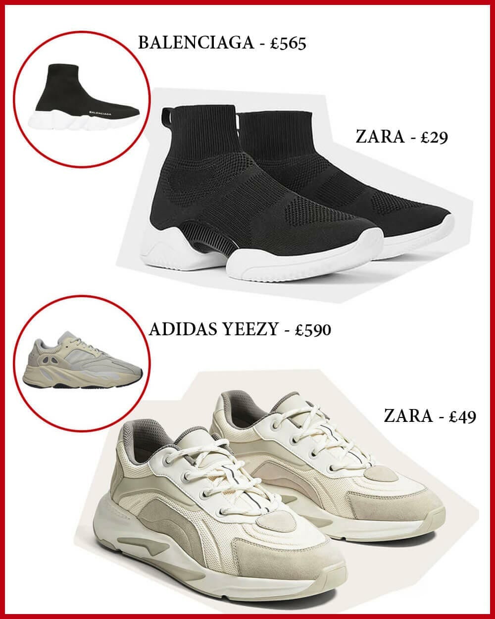 Fast Fashion ZARA copying Balenciaga and Yeezy