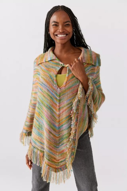 Urban Outfitters Tana Marled Knit Poncho