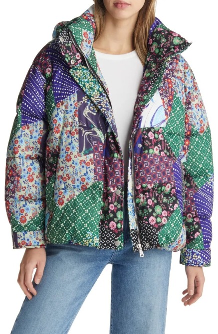 Avec Les Filles Patchwork Quilted Hooded Puffer Coat Nordstrom