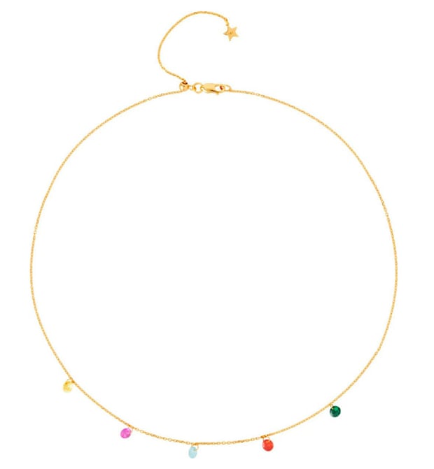 gold with drop jewels necklace