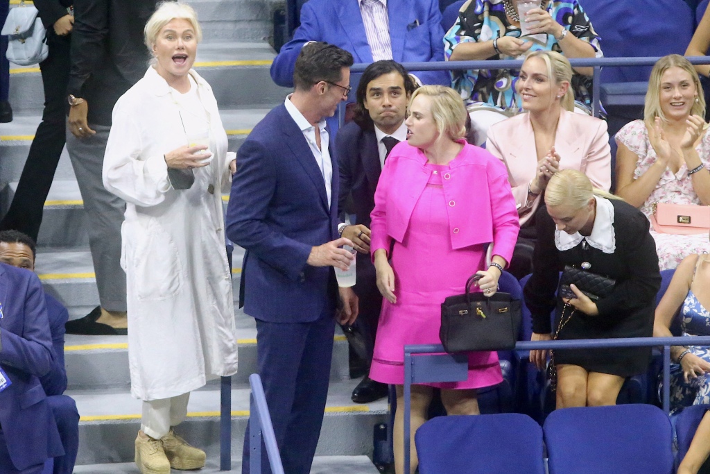 Celebrities attend the Serena Williams first round game at The US Open in New York, NY on August 29, 2022. Photo by Dylan Travis/ABACAPRESS.COMPictured: Deborra-Lee Furness,Hugh Jackman,Rebel Wilson,Ramona Agruma,Diego Osorio,Lindsey VonnRef: SPL5335224 290822 NON-EXCLUSIVEPicture by: Dylan Travis/AbacaPress / SplashNews.comSplash News and PicturesUSA: +1 310-525-5808London: +44 (0)20 8126 1009Berlin: +49 175 3764 166photodesk@splashnews.comUnited Arab Emirates Rights, Australia Rights, Bahrain Rights, Canada Rights, Greece Rights, India Rights, Israel Rights, South Korea Rights, New Zealand Rights, Qatar Rights, Saudi Arabia Rights, Singapore Rights, Thailand Rights, Taiwan Rights, United Kingdom Rights, United States of America Rights