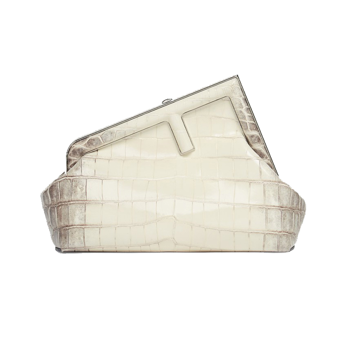 FENDI First Small Bag in White Crocodile winter wardrobe essentials 2022