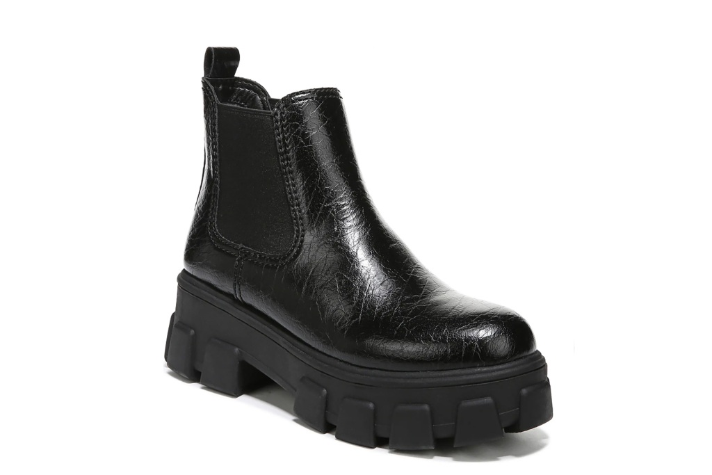 A black Chelsea boot