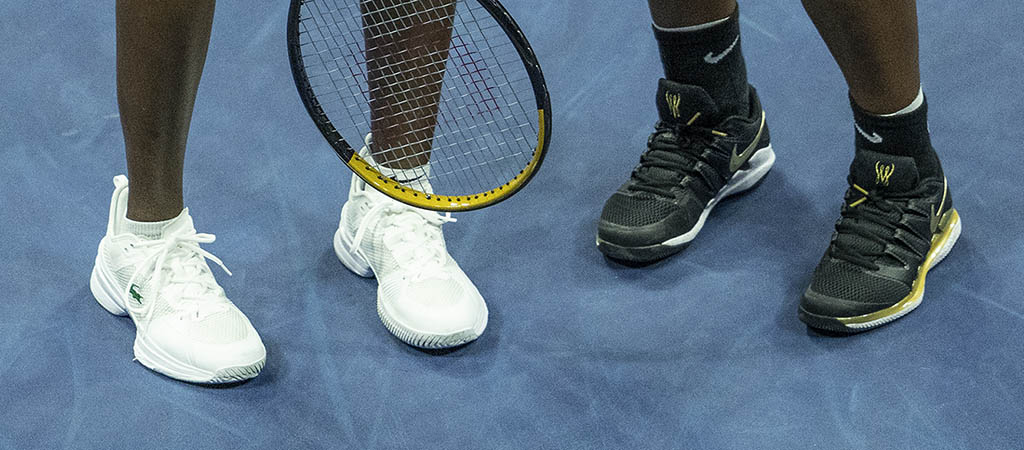 Serena Williams and Venus Williams of the United States at Arthur Ashe Stadium during their Women's Doubles match during the US Open Tennis Championship 2022 on September 1st 2022 in Flushing, Queens, New York City.