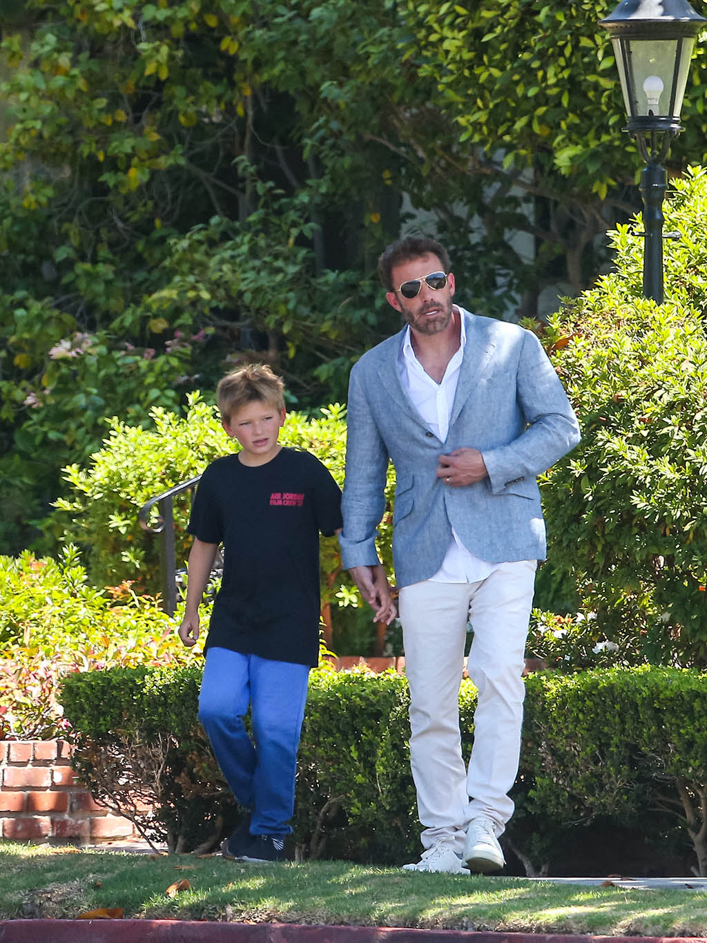 Ben Affleck and his son Samuel Garner Affleck in Los Angeles, California.