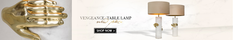 vengeance table lamp brass hand and white marble luxury lighting koket